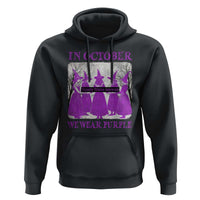 Retro In October We Wear Purple Witch Domestic Violence Awareness Hoodie - Wonder Print Shop