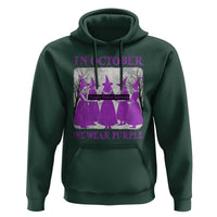 Retro In October We Wear Purple Witch Domestic Violence Awareness Hoodie - Wonder Print Shop