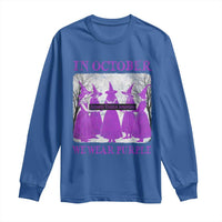 Retro In October We Wear Purple Witch Domestic Violence Awareness Long Sleeve Shirt - Wonder Print Shop