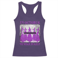 Retro In October We Wear Purple Witch Domestic Violence Awareness Racerback Tank Top - Wonder Print Shop
