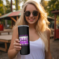 Retro In October We Wear Purple Witch Domestic Violence Awareness Skinny Tumbler - Wonder Print Shop