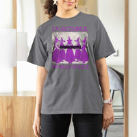 Retro In October We Wear Purple Witch Domestic Violence Awareness T Shirt For Women - Wonder Print Shop