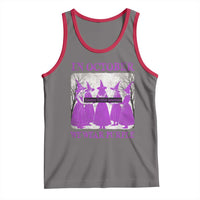 Retro In October We Wear Purple Witch Domestic Violence Awareness Tank Top - Wonder Print Shop