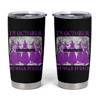 Retro In October We Wear Purple Witch Domestic Violence Awareness Tumbler Cup - Wonder Print Shop
