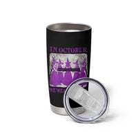 Retro In October We Wear Purple Witch Domestic Violence Awareness Tumbler Cup - Wonder Print Shop