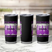 Retro In October We Wear Purple Witch Domestic Violence Awareness Tumbler Cup - Wonder Print Shop