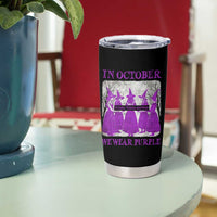 Retro In October We Wear Purple Witch Domestic Violence Awareness Tumbler Cup - Wonder Print Shop