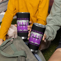 Retro In October We Wear Purple Witch Domestic Violence Awareness Tumbler Cup - Wonder Print Shop