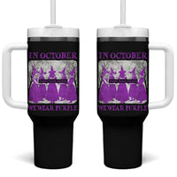 Retro In October We Wear Purple Witch Domestic Violence Awareness Tumbler With Handle - Wonder Print Shop