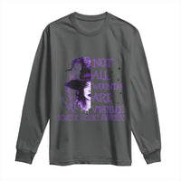 Stop Domestic Violence Long Sleeve Shirt Purple Ribbon Witch Graphic Witchy Feminist