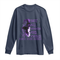 Stop Domestic Violence Long Sleeve Shirt Purple Ribbon Witch Graphic Witchy Feminist