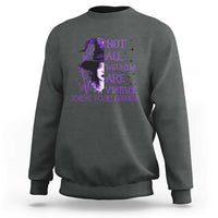 Stop Domestic Violence Sweatshirt Purple Ribbon Witch Graphic Witchy Feminist