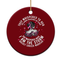 Breast Cancer Ceramic Ornament Pink Ribbon I Am Storm - Wonder Print Shop