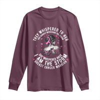Breast Cancer Long Sleeve Shirt Pink Ribbon I Am Storm - Wonder Print Shop