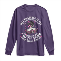 Breast Cancer Long Sleeve Shirt Pink Ribbon I Am Storm - Wonder Print Shop