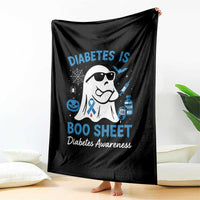 Diabetes is Boo Sheet Throw Blanket Funny Halloween Ghost Diabetes Type 1 2 Awareness - Wonder Print Shop