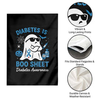 Diabetes is Boo Sheet Garden Flag Funny Halloween Ghost Diabetes Type 1 2 Awareness - Wonder Print Shop