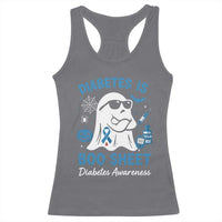 Diabetes is Boo Sheet Racerback Tank Top Funny Halloween Ghost Diabetes Type 1 2 Awareness - Wonder Print Shop