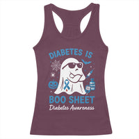 Diabetes is Boo Sheet Racerback Tank Top Funny Halloween Ghost Diabetes Type 1 2 Awareness - Wonder Print Shop