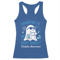 Diabetes is Boo Sheet Racerback Tank Top Funny Halloween Ghost Diabetes Type 1 2 Awareness - Wonder Print Shop