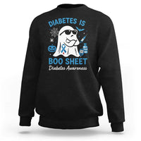 Diabetes is Boo Sheet Sweatshirt Funny Halloween Ghost Diabetes Type 1 2 Awareness - Wonder Print Shop