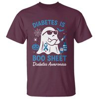Diabetes is Boo Sheet T Shirt Funny Halloween Ghost Diabetes Type 1 2 Awareness - Wonder Print Shop