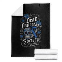 Funny Diabetes Type 1 Awareness Throw Blanket Dead Pancreas Society Sugar Skull - Wonder Print Shop