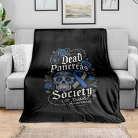 Funny Diabetes Type 1 Awareness Throw Blanket Dead Pancreas Society Sugar Skull - Wonder Print Shop