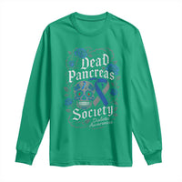 Funny Diabetes Type 1 Awareness Long Sleeve Shirt Dead Pancreas Society Sugar Skull - Wonder Print Shop