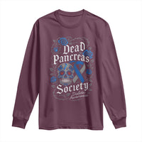 Funny Diabetes Type 1 Awareness Long Sleeve Shirt Dead Pancreas Society Sugar Skull - Wonder Print Shop