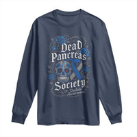 Funny Diabetes Type 1 Awareness Long Sleeve Shirt Dead Pancreas Society Sugar Skull - Wonder Print Shop