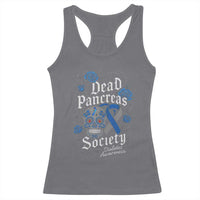 Funny Diabetes Type 1 Awareness Racerback Tank Top Dead Pancreas Society Sugar Skull - Wonder Print Shop