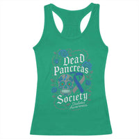Funny Diabetes Type 1 Awareness Racerback Tank Top Dead Pancreas Society Sugar Skull - Wonder Print Shop
