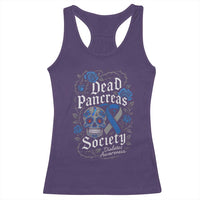 Funny Diabetes Type 1 Awareness Racerback Tank Top Dead Pancreas Society Sugar Skull - Wonder Print Shop