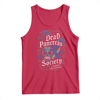 Funny Diabetes Type 1 Awareness Tank Top Dead Pancreas Society Sugar Skull - Wonder Print Shop