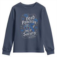 Funny Diabetes Type 1 Awareness Youth Sweatshirt Dead Pancreas Society Sugar Skull - Wonder Print Shop
