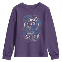 Funny Diabetes Type 1 Awareness Youth Sweatshirt Dead Pancreas Society Sugar Skull - Wonder Print Shop