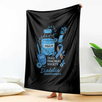 Dead Pancreas Society Throw Blanket Funny Diabetes Awareness Insulin T1D Support - Wonder Print Shop