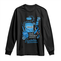 Dead Pancreas Society Long Sleeve Shirt Funny Diabetes Awareness Insulin T1D Support - Wonder Print Shop