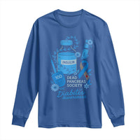 Dead Pancreas Society Long Sleeve Shirt Funny Diabetes Awareness Insulin T1D Support - Wonder Print Shop