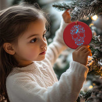 Diabetes Awareness Skull Christmas Ornament Blue Ribbon T1D Support Sugar Skull - Wonder Print Shop