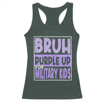 Funny Bruh Purple Up For Military Kids Racerback Tank Top Military Child Month