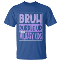 Funny Bruh Purple Up For Military Kids T Shirt Military Child Month