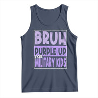 Funny Bruh Purple Up For Military Kids Tank Top Military Child Month