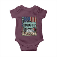 Funny Hands Off With Justice For All Baby Onesie Statue Of Liberty American Flag