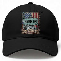 Funny Hands Off With Justice For All Baseball Cap Statue Of Liberty American Flag