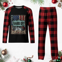 Funny Hands Off With Justice For All Plaid Pajama Set Statue Of Liberty American Flag - Wonder Print Shop