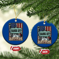 Funny Hands Off With Justice For All Ceramic Ornament Statue Of Liberty American Flag - Wonder Print Shop