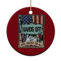 Funny Hands Off With Justice For All Ceramic Ornament Statue Of Liberty American Flag - Wonder Print Shop