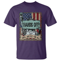 Funny Hands Off With Justice For All T Shirt Statue Of Liberty American Flag